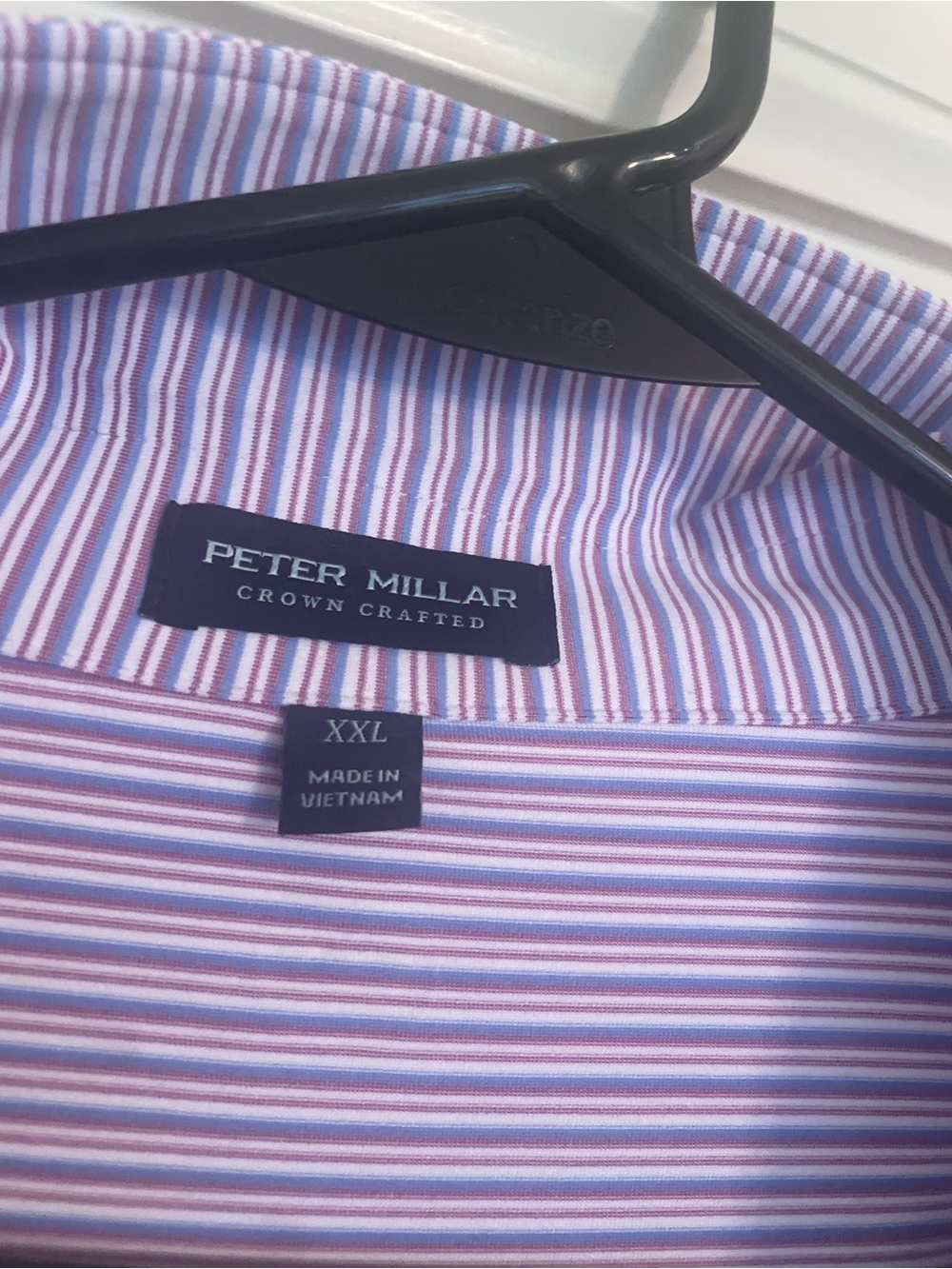 Peter Millar Men's Pink & blue white  Striped performance polo golf XXL nwot!!!